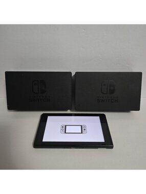 Nintendo Switch Console HAC-001 & 2 Charging Docks *No Controllers No Wires*